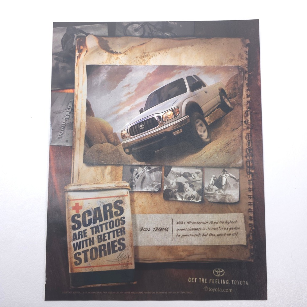 Toyota Tacoma Print Ad Vintage 90s Automotive Magazine Y2K Truck Advertising